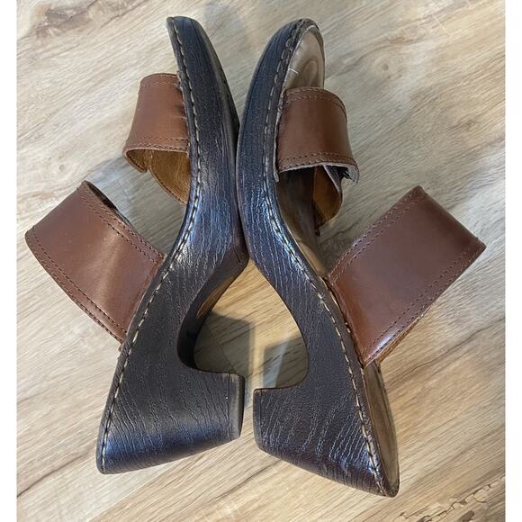 BORN Bellot Rust Brown Women's Leather Platform 2 Strap Sandals Size 9 - Picture 5 of 8